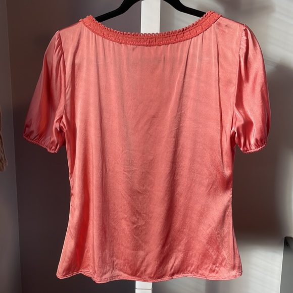 Elie Tahari Silk Blouse, Coral, Size S - Picture 2 of 8